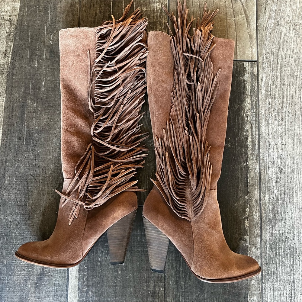 Fringe Knee High Boots - Picture 2 of 5